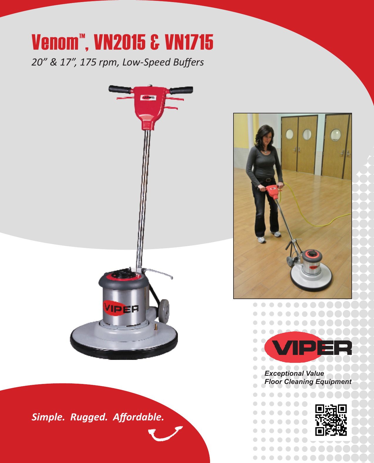 Page 1 of 2 - Viper-venom-vn1715-vn2015-low-speed-floor-buffer-brochure-and-specifications