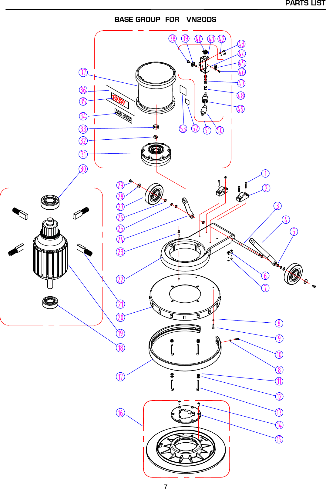 Page 7 of 9 - D  Viper-venom-vn20ds-dual-speed-hd-floor-buffer-parts-and-operator-manual