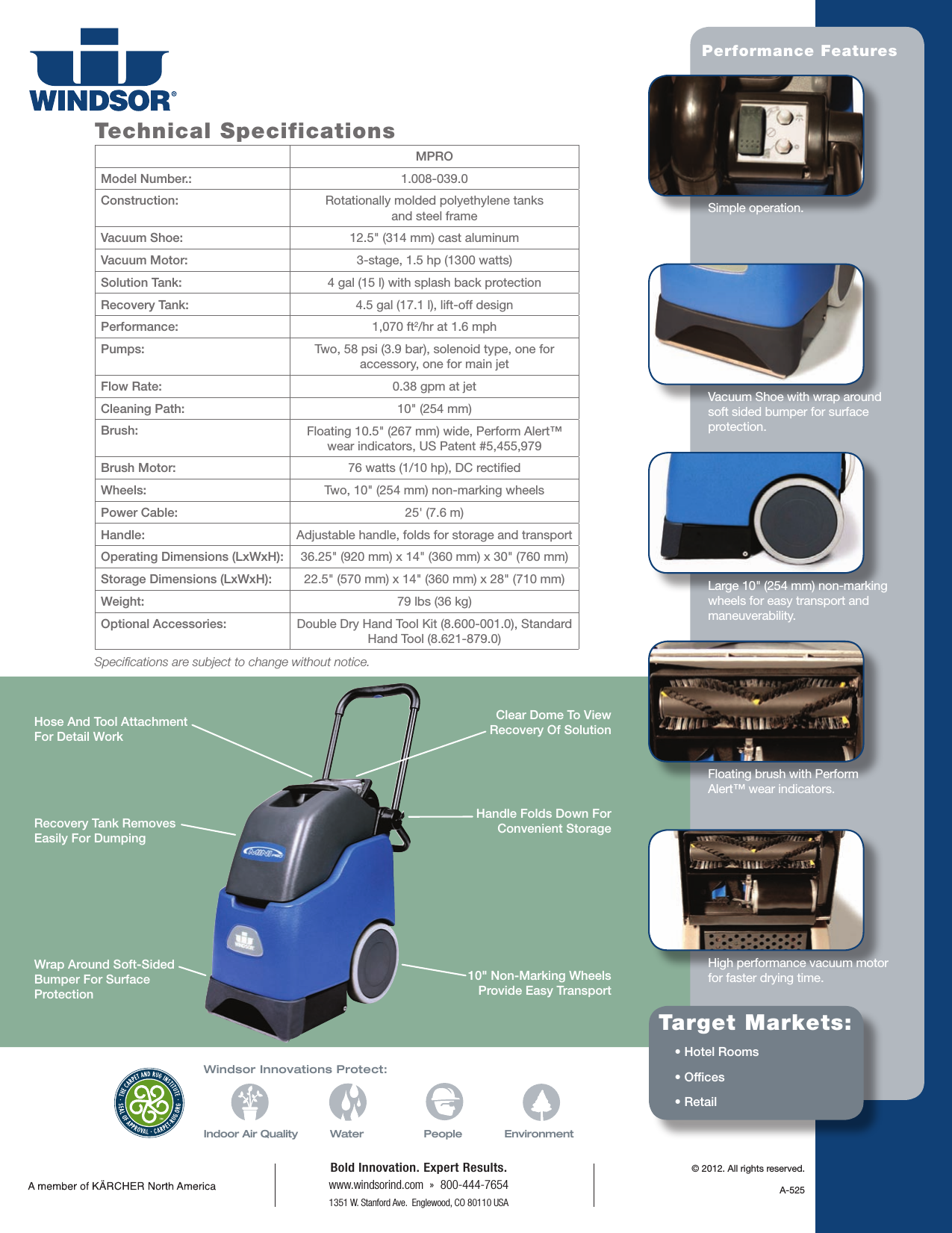 Page 2 of 2 - Windsor-mini-pro-carpet-extractor-brochure-specifications