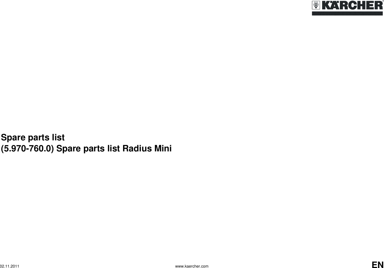Page 1 of 10 - Windsor-radius-mini-electric-sweeper-parts-manual