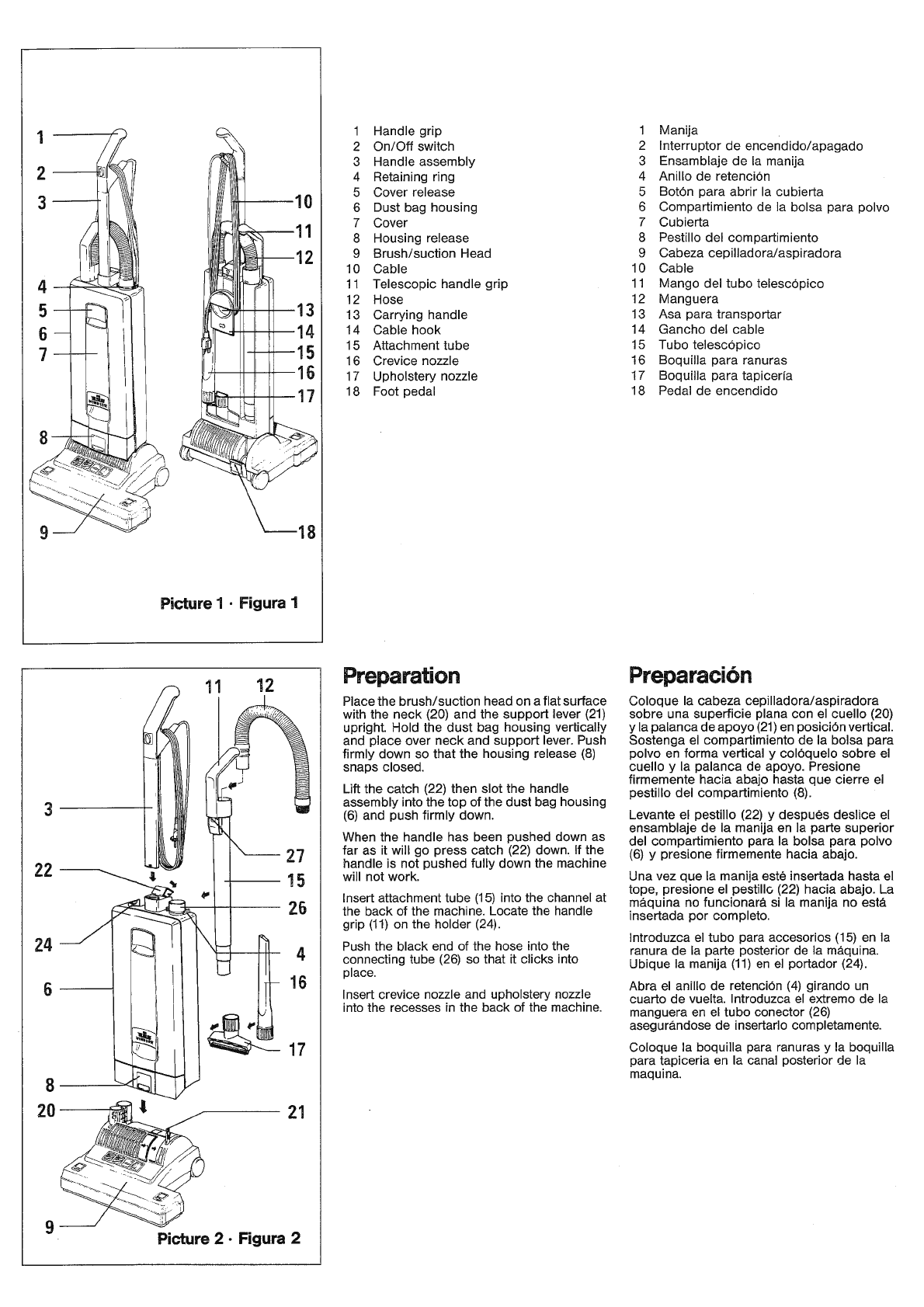 Windsor sensor xp15 120v upright vacuum service parts manual