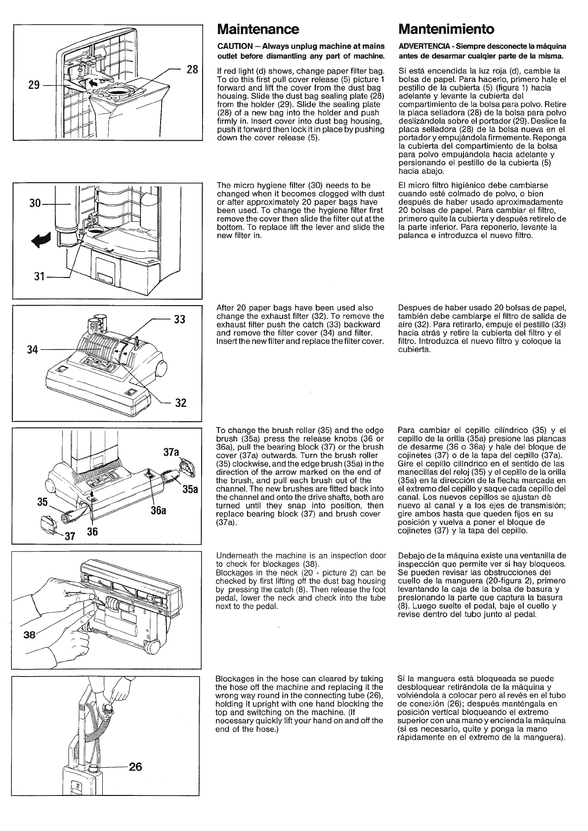 Windsor sensor xp15 120v upright vacuum service parts manual