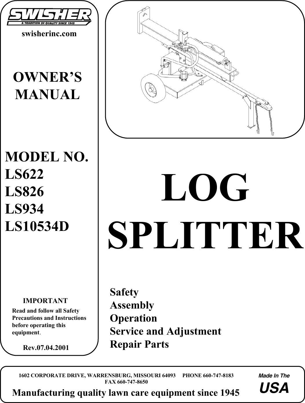 Swisher Ls934 Ls622 Ls826 Ls10534D Owners Manual ManualsLib Makes It