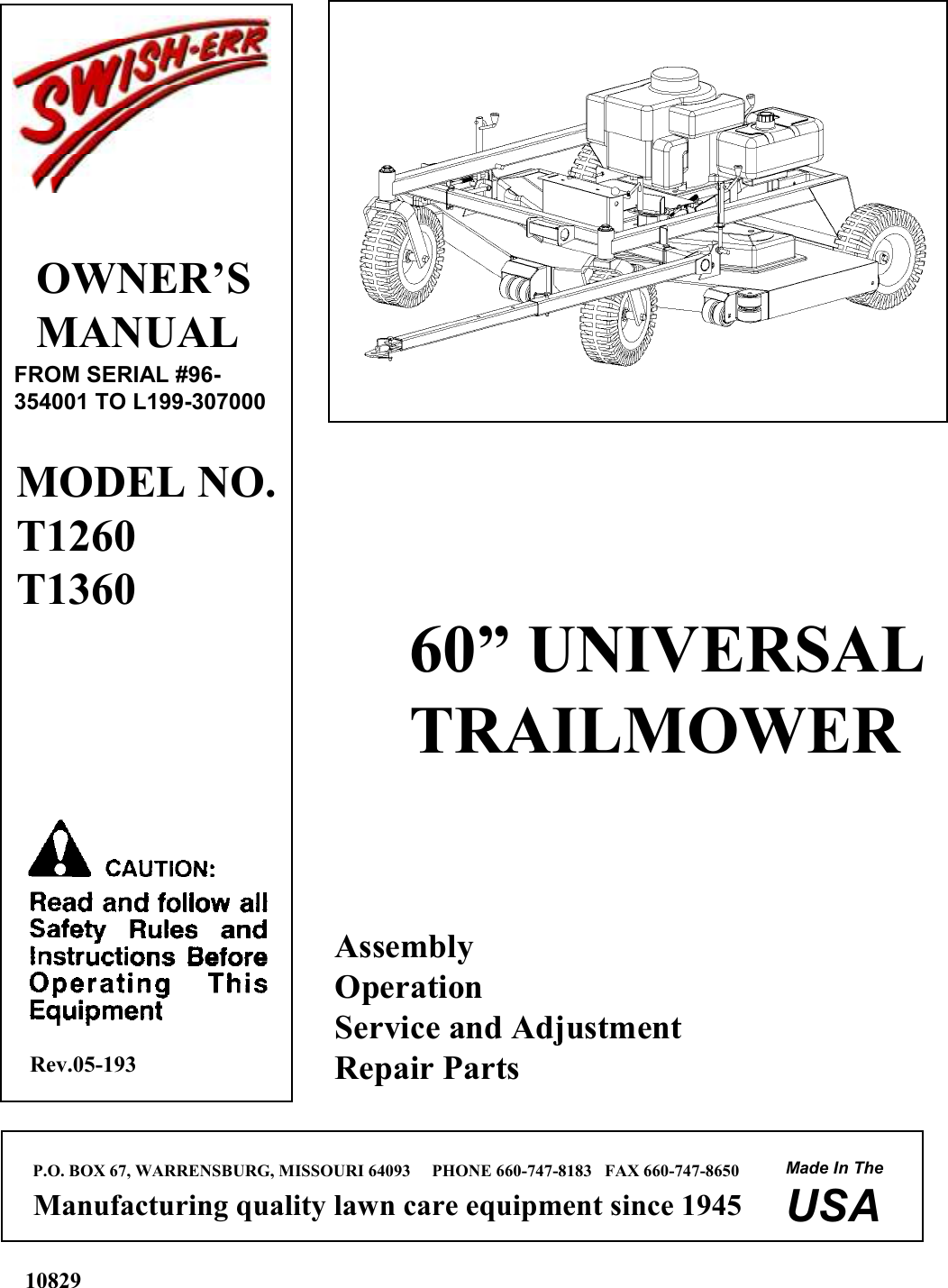Wiring Diagram For Swisher T1260