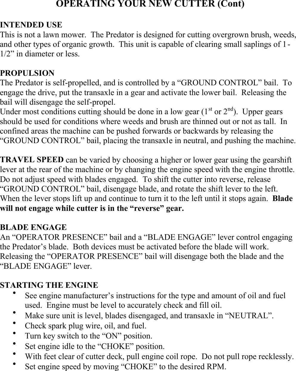 Page 6 of 12 - Swisher WB924 User Manual  To The 21792cf6-cb45-4a91-9f11-3cab4272ddc1