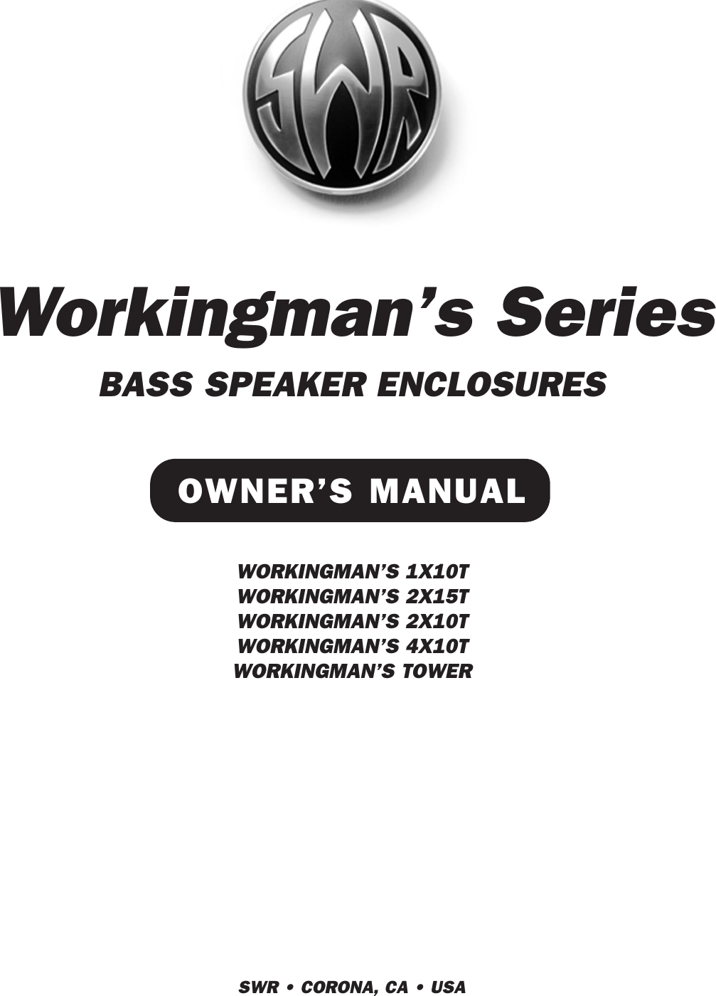 Swr Sound 1X15T Users Manual