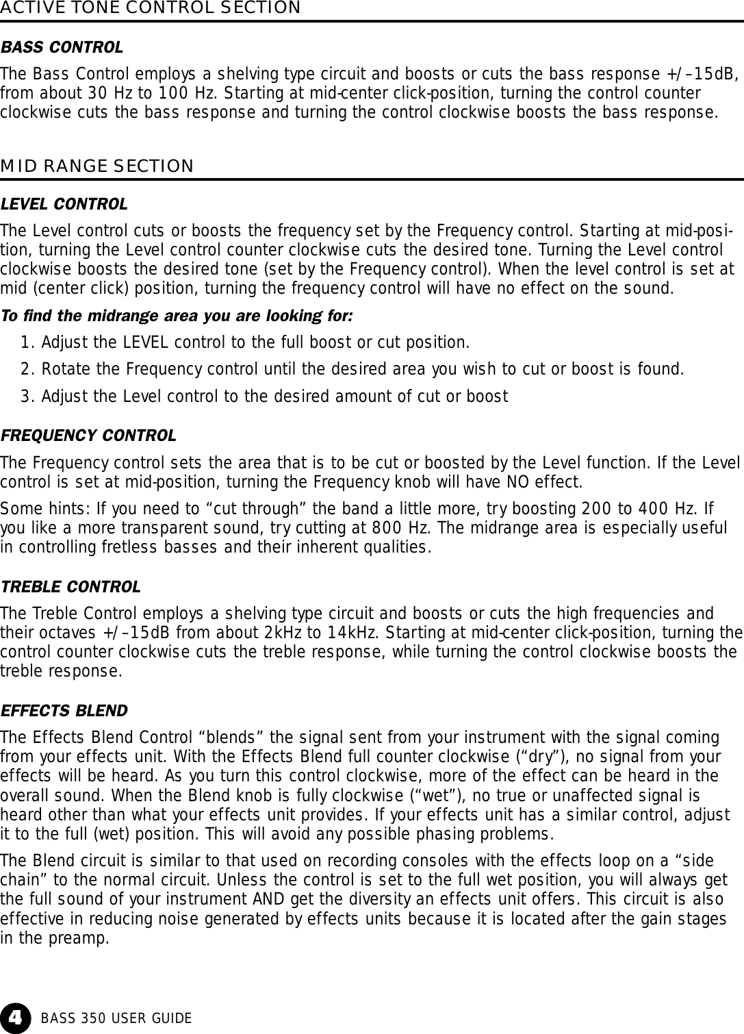 Swr Sound Bass 350 Users Manual (chrome) Om