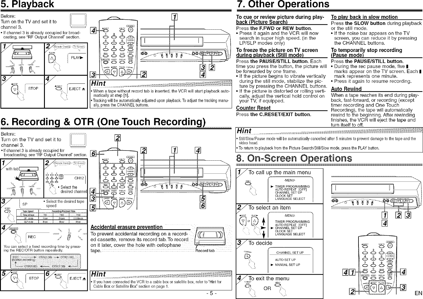Page 5 of 8 - Sylvania 6240VE User Manual  VCR - Manuals And Guides L0520738