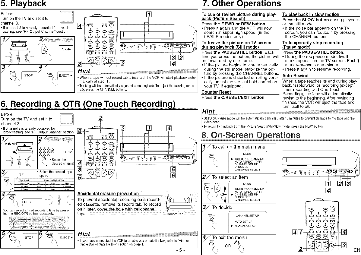 Page 5 of 8 - Sylvania 6260VE User Manual  VCR - Manuals And Guides L0530747