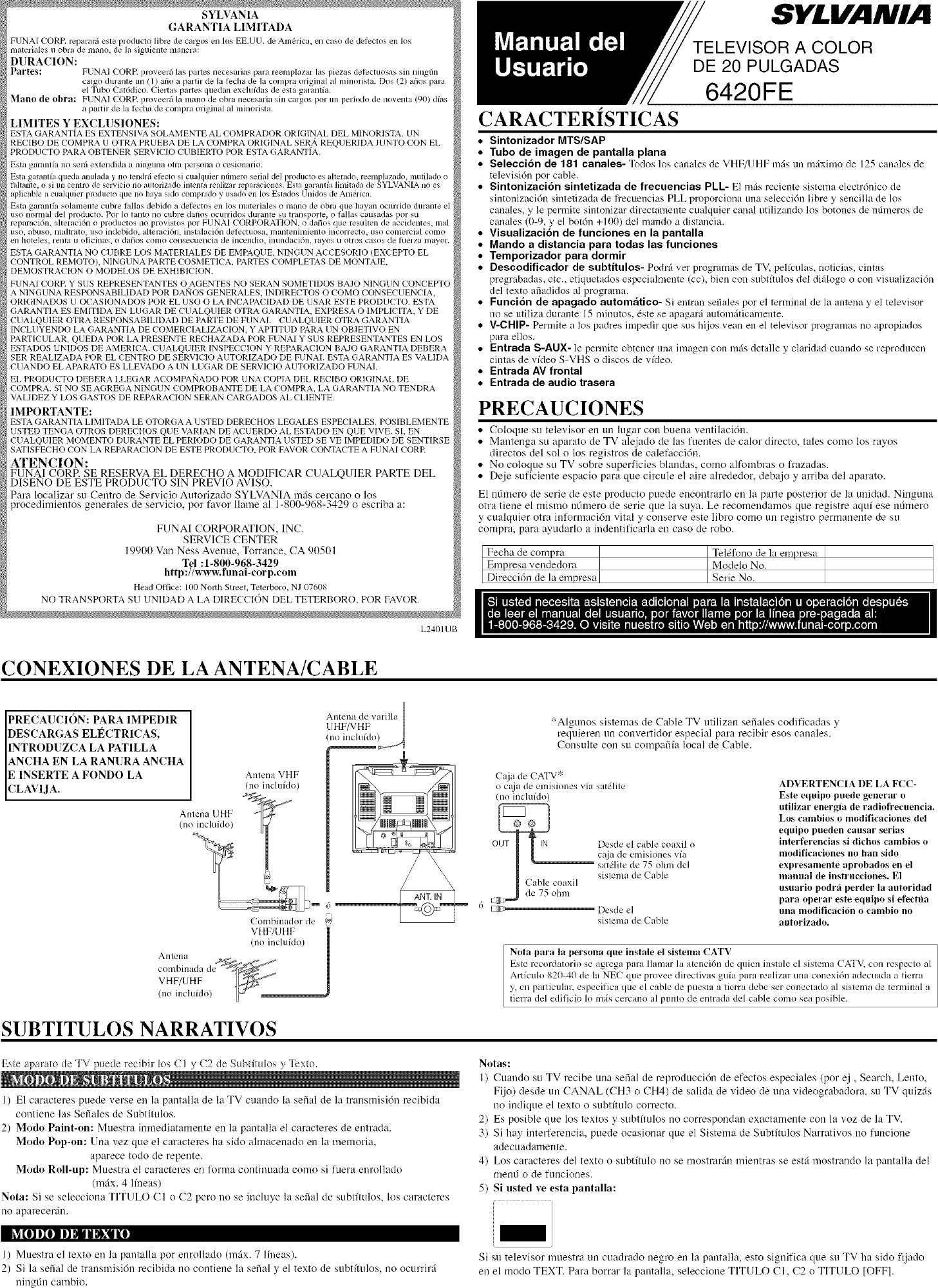 Page 5 of 8 - Sylvania 6420FE User Manual  TV - Manuals And Guides L0520772