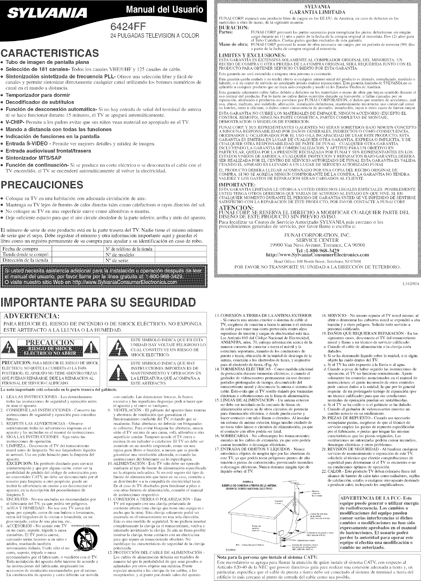 Page 5 of 8 - Sylvania 6424FF User Manual TELEVISION - Manuals And Guides L0601124