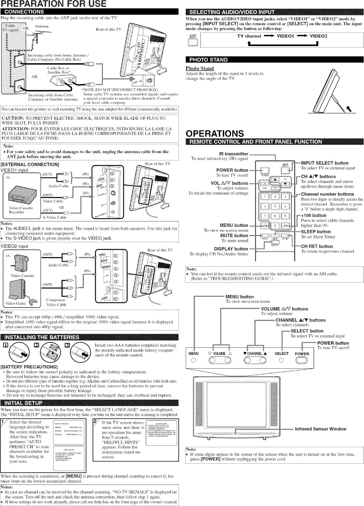 Page 2 of 8 - Sylvania 6615LCT User Manual  LCD TELEVISION - Manuals And Guides L0608636