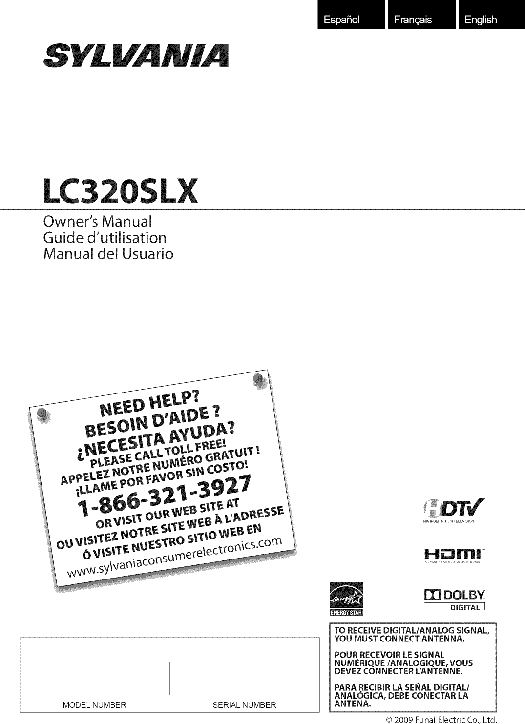 Sylvania LC320SLX User Manual LCD TELEVISION Manuals And Guides L0902617