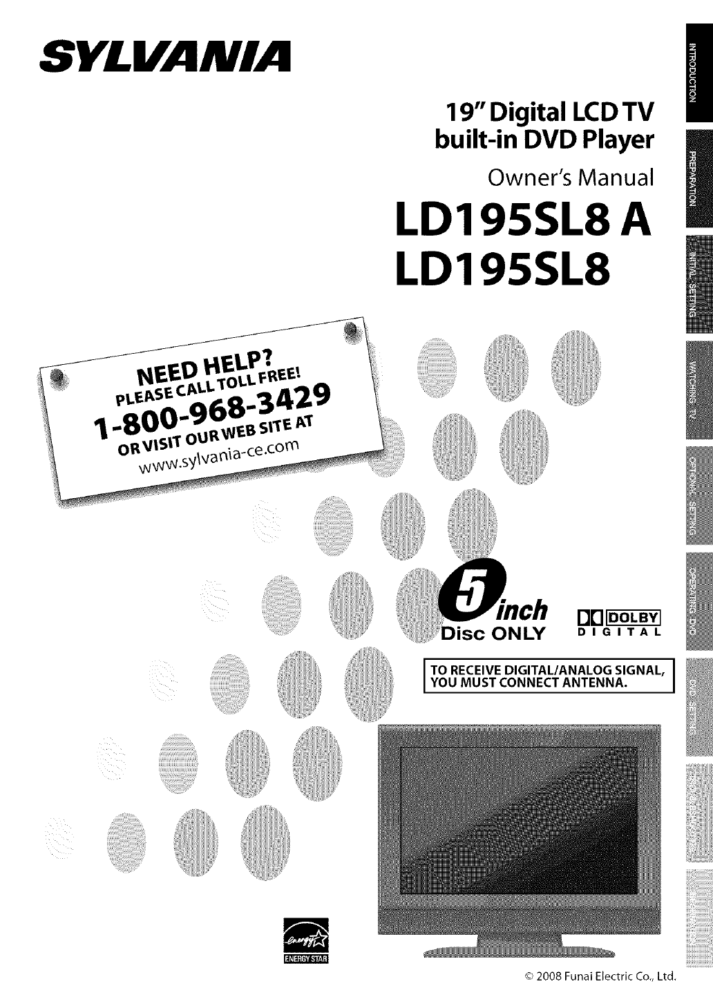 Sylvania Ld195sl8 User Manual Lcd Television Dvd Manuals And Guides L