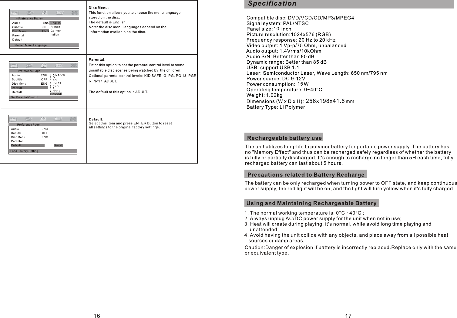 Page 10 of 11 - Sylvania SDVD1030 ENG IM User Manual  To The 8229838d-48e6-4005-afca-2069ed5bce14