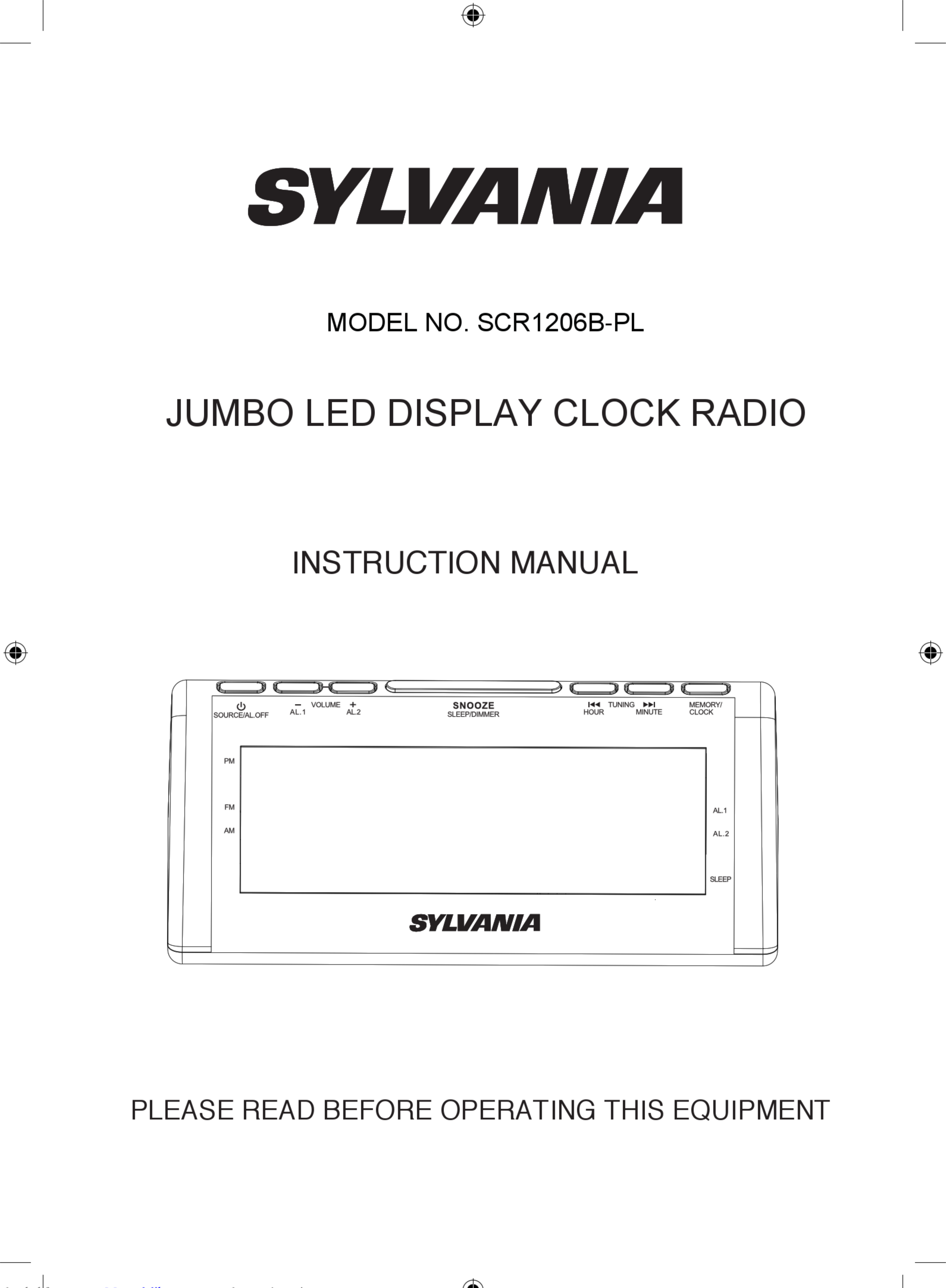 Page 1 of 8 - Sylvania Sylvania-Scr1206B-Pl-Instruction-Manual-1003224 User Manual
