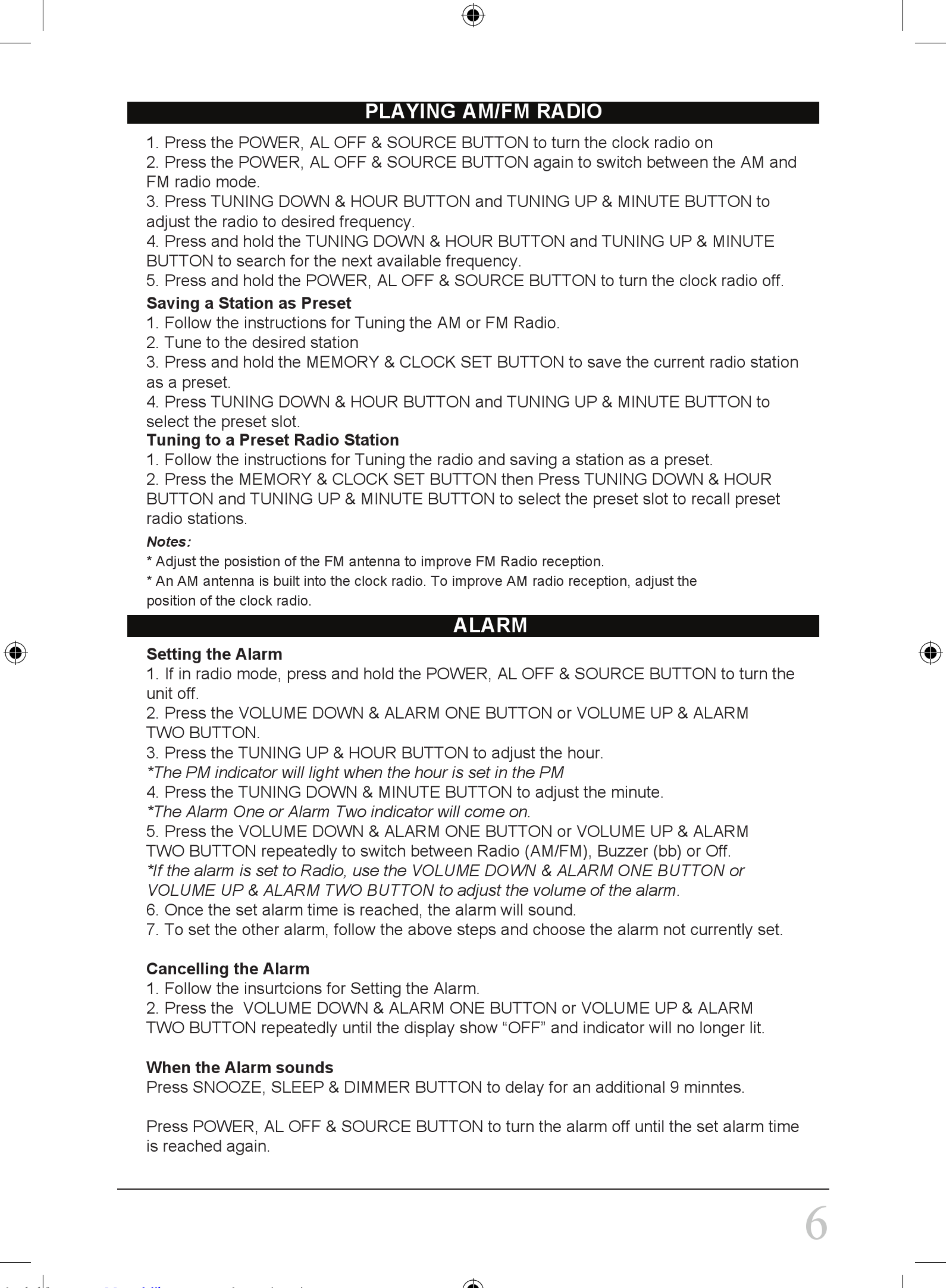 Page 6 of 8 - Sylvania Sylvania-Scr1206B-Pl-Instruction-Manual-1003224 User Manual