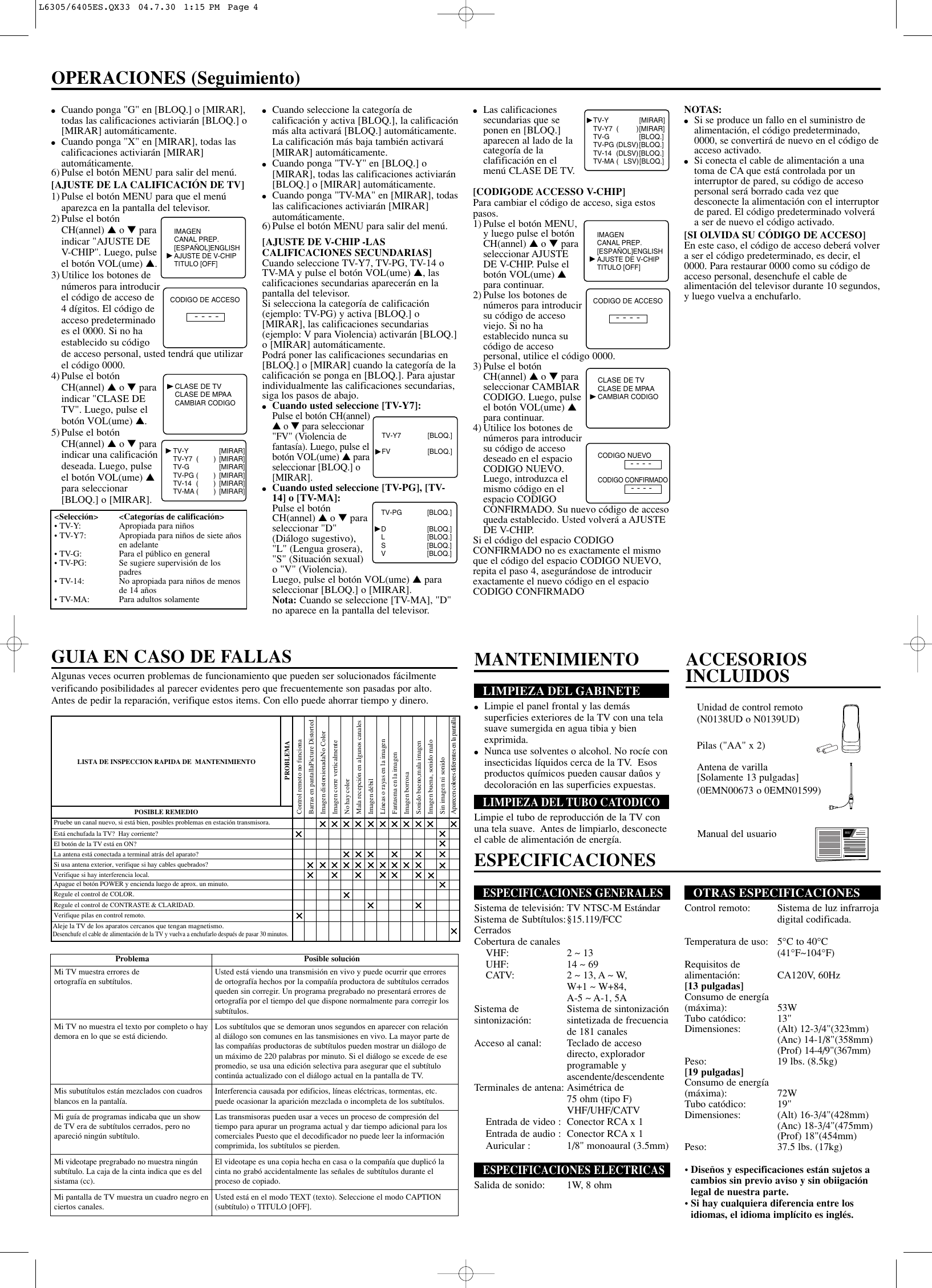 Page 8 of 8 - Sylvania Sylvania-Srt2313-Srt2319-Users-Manual- L6305/6405.QX33 Sylvania-srt2313-srt2319-users-manual