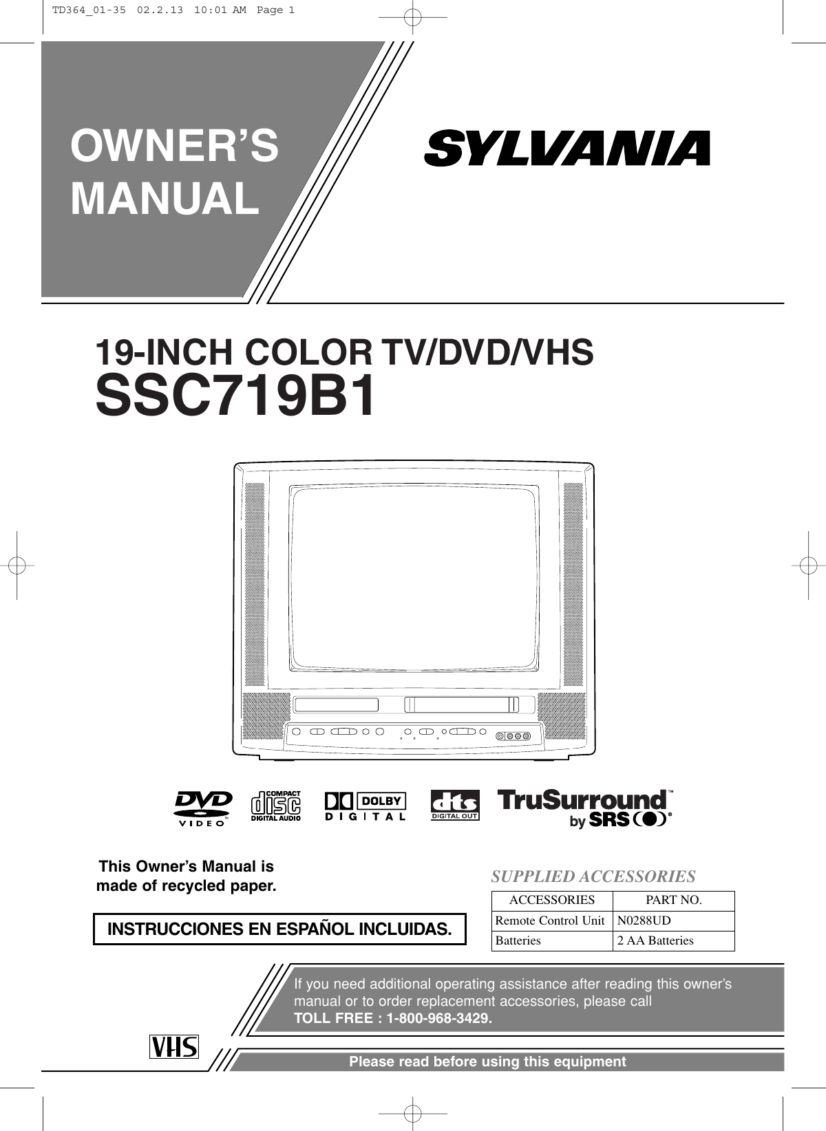 Sylvania Ssc719B1 Users Manual TD364_01 35