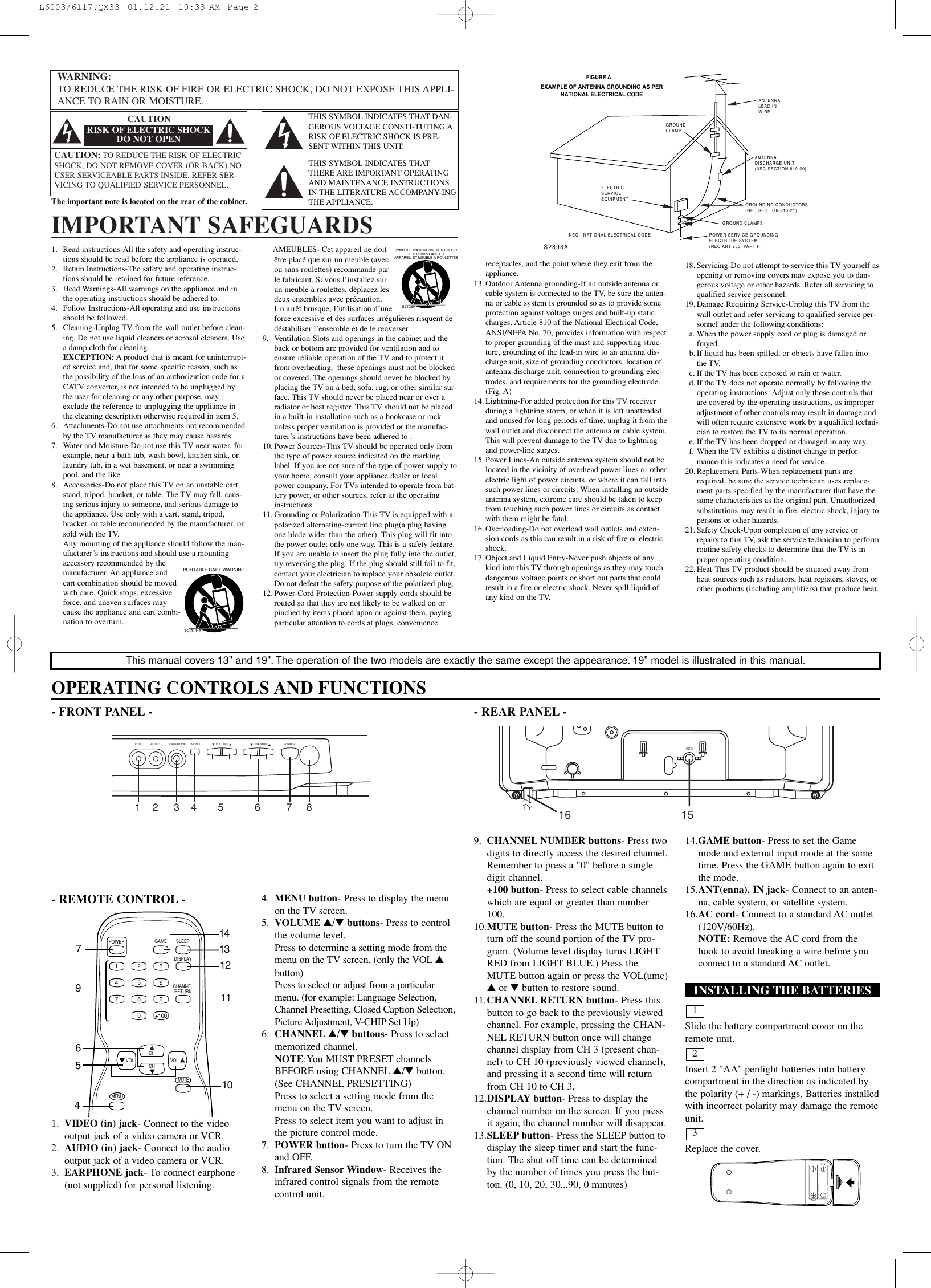 Sylvania Sst4132 Sst4192 Users Manual L6003/6117.QX33