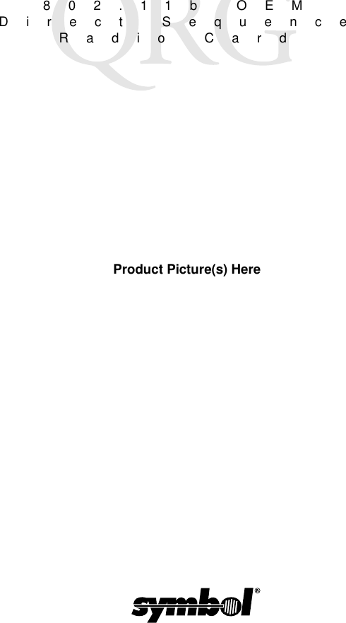 802.11b OEM Direct Sequence Radio CardProduct Picture(s) Here