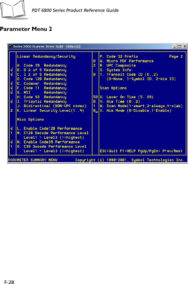 F-28PDT 6800 Series Product Reference GuideParameter Menu 2