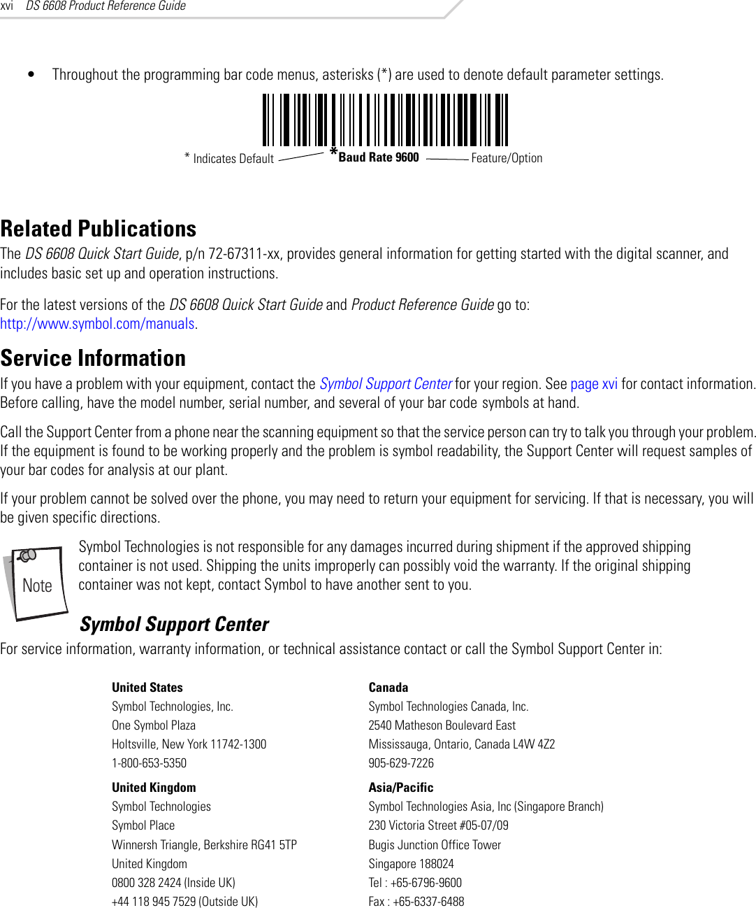 Symbol Technologies Ds 6608 Users Manual