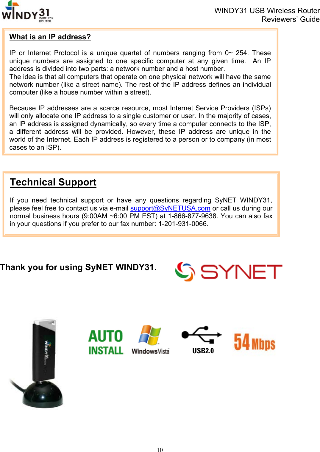 Page 10 of 10 - Synet-Electronic Synet-Electronic-Windy31-Users-Manual WINDY31 Reviewers' Guide_v1 61_