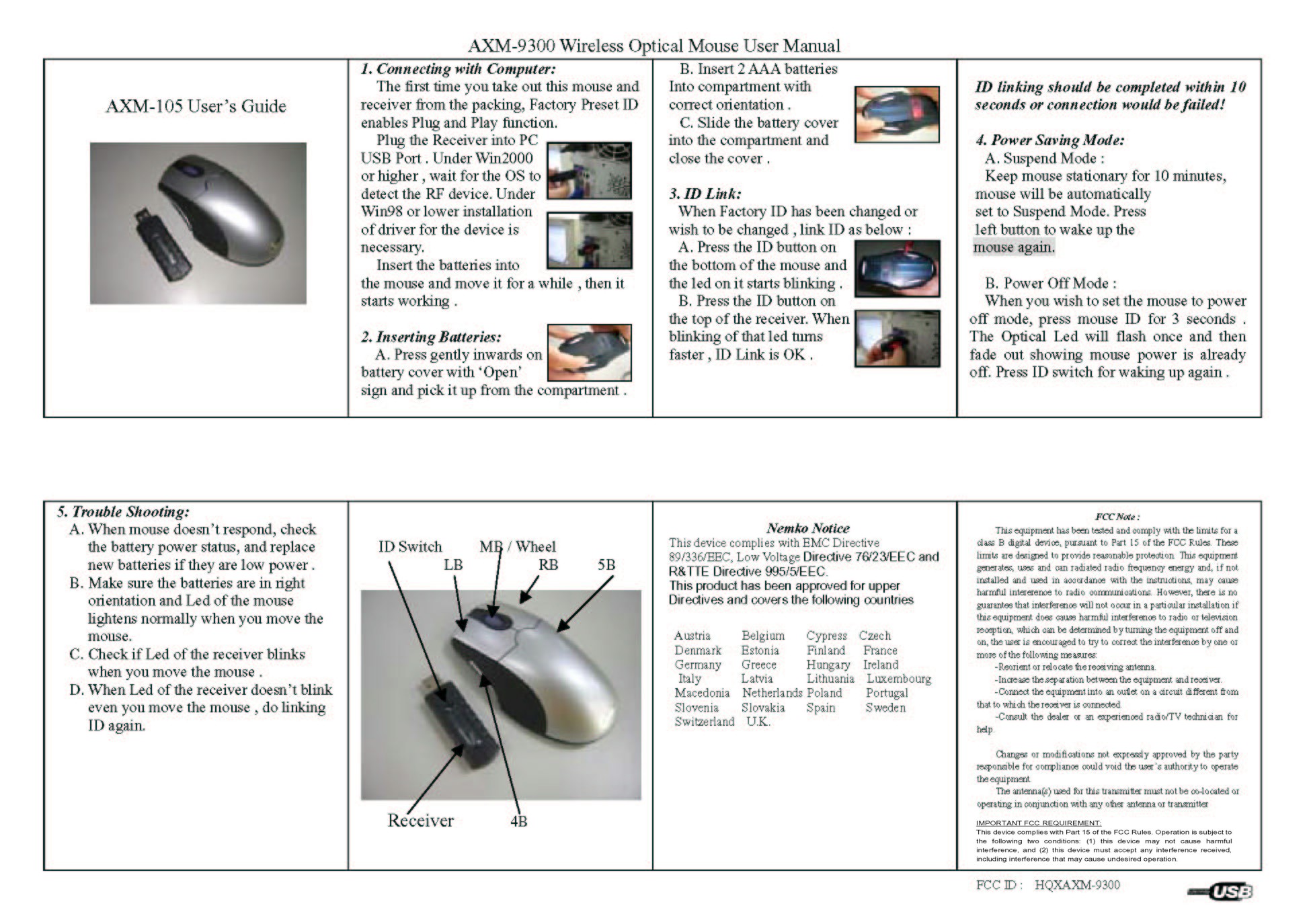27MHz Wireless Mouse User Manual