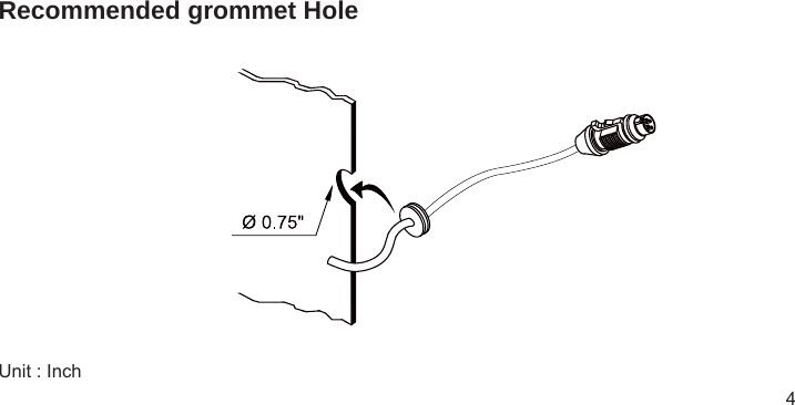 4Recommended grommet HoleUnit : Inch