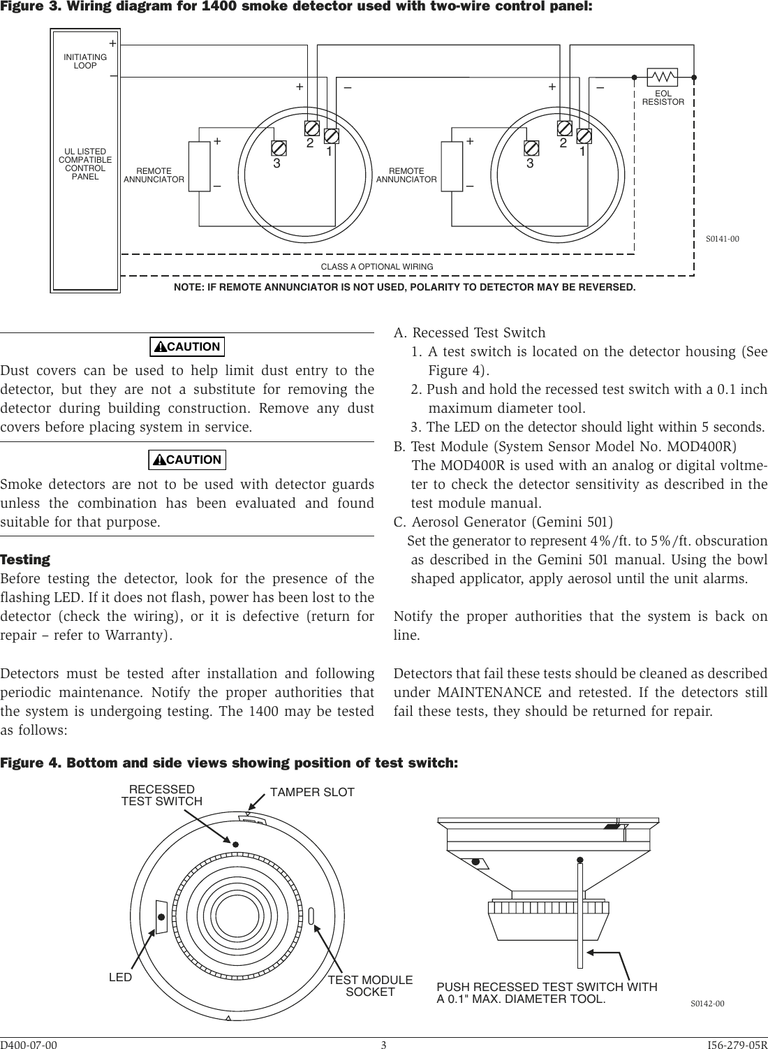 Page 3 of 4 - System-Sensor System-Sensor-1400-Users-Manual- I56-279-05R  System-sensor-1400-users-manual