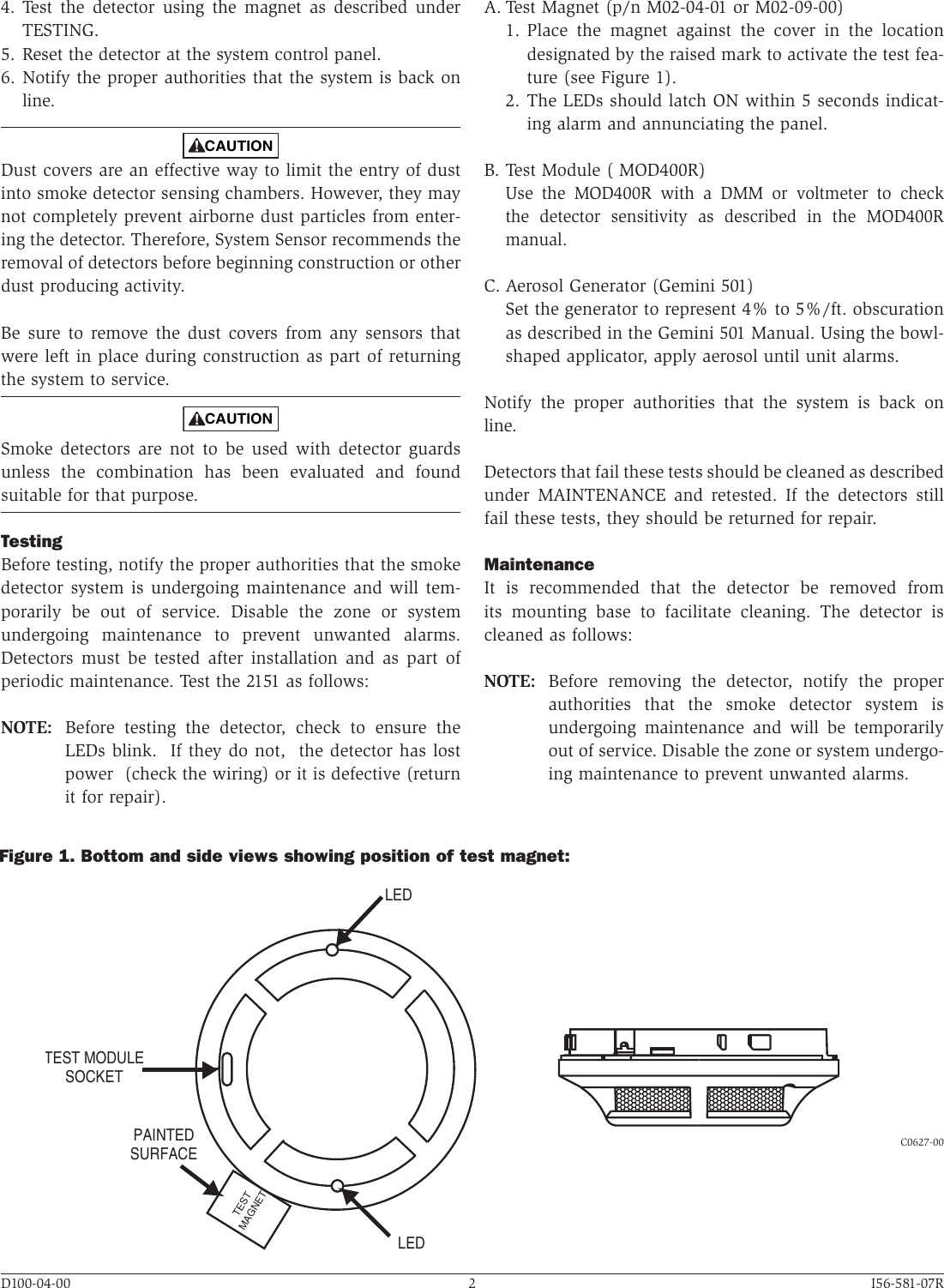 Page 2 of 4 - System-Sensor System-Sensor-2151-Users-Manual-  System-sensor-2151-users-manual