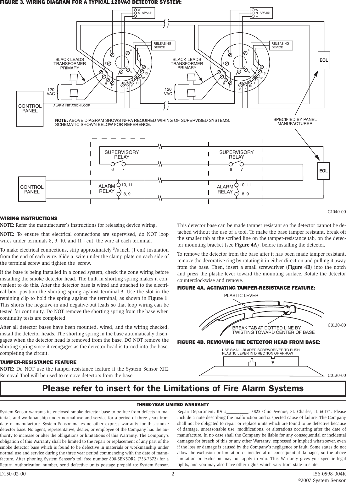 Page 2 of 2 - System-Sensor System-Sensor-B114Lp-Users-Manual-  System-sensor-b114lp-users-manual