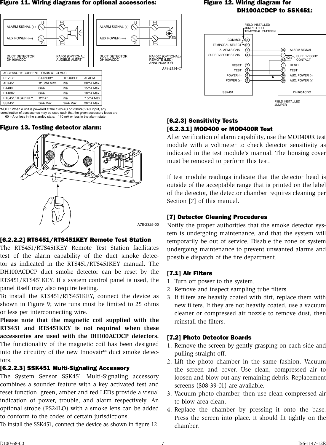 Page 7 of 8 - System-Sensor System-Sensor-Innovair-Dh100Acdcp-Users-Manual- I56-1147-12R  System-sensor-innovair-dh100acdcp-users-manual