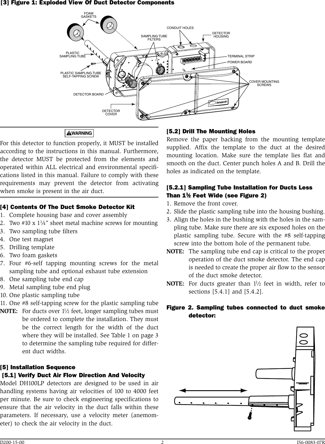 Page 2 of 8 - System-Sensor System-Sensor-Innovair-Dh100Lp-Users-Manual- I56-0083-07R  System-sensor-innovair-dh100lp-users-manual