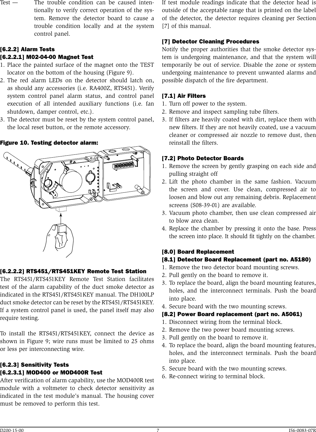 Page 7 of 8 - System-Sensor System-Sensor-Innovair-Dh100Lp-Users-Manual- I56-0083-07R  System-sensor-innovair-dh100lp-users-manual
