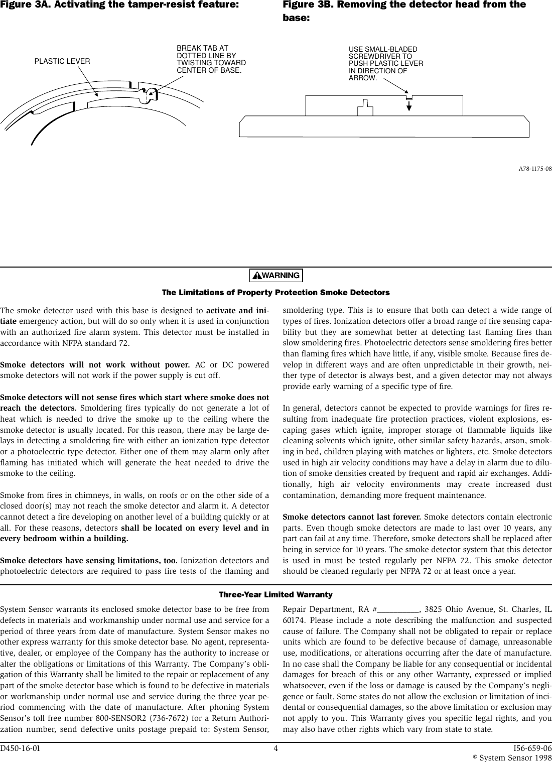Page 4 of 4 - System-Sensor System-Sensor-Plug-In-Relay-Detector-Bases-B224Rba-Users-Manual- 659-06 System-sensor-plug-in-relay-detector-bases-b224rba-users-manual