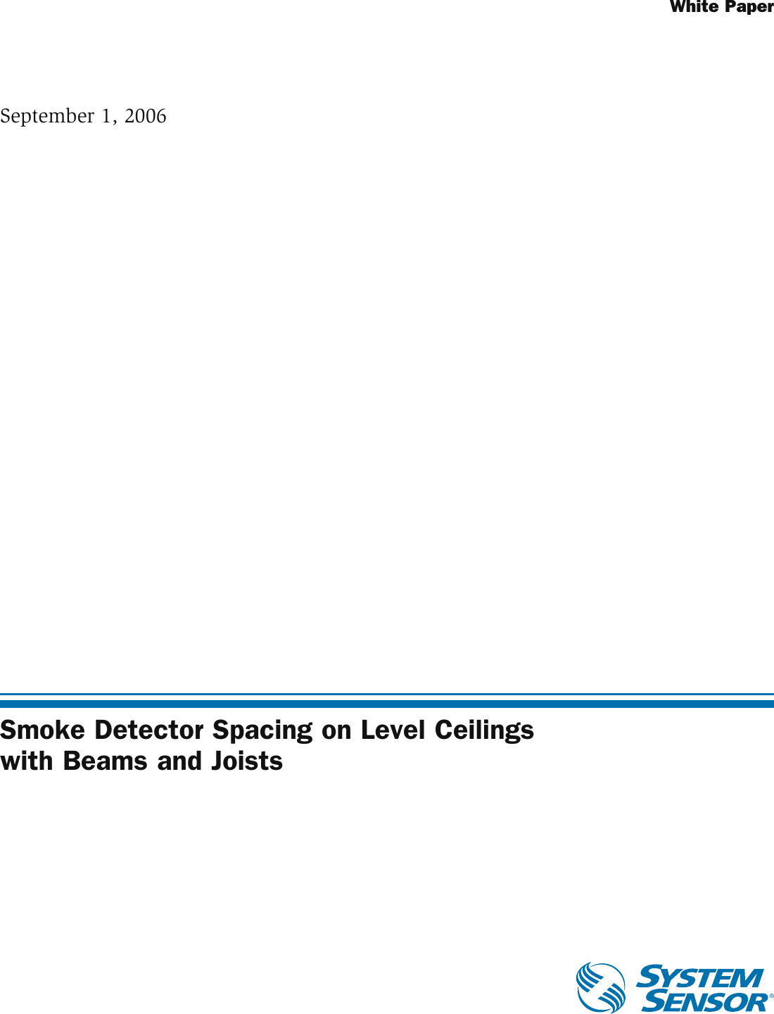 Page 1 of 4 - System-Sensor System-Sensor-Smoke-Detector-Spacing-On-Level-Ceilings-With-Beams-And-Joists-Users-Manual- System-sensor-smoke-detector-spacing-on-level-ceilings-with-beams-and-joists-users-manual