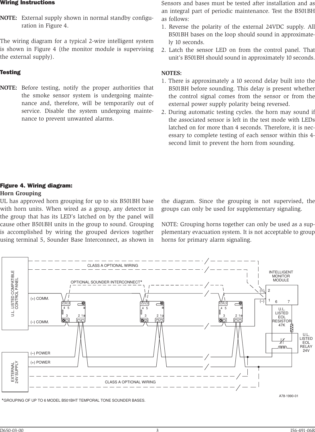 Page 3 of 4 - System-Sensor System-Sensor-Sounder-Base-B501Bh-Users-Manual- 491-06  System-sensor-sounder-base-b501bh-users-manual