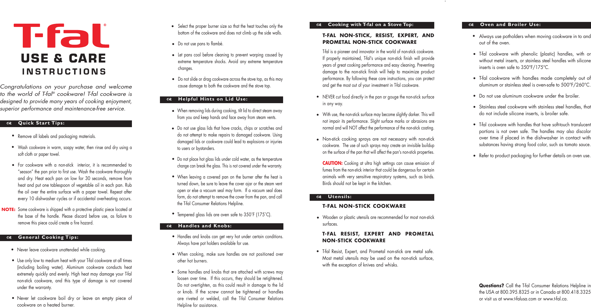 Page 2 of 2 - T-Fal T-Fal-Nonstick-Cookware-Without-Thermospot-Instruction-Manual-  T-fal-nonstick-cookware-without-thermospot-instruction-manual