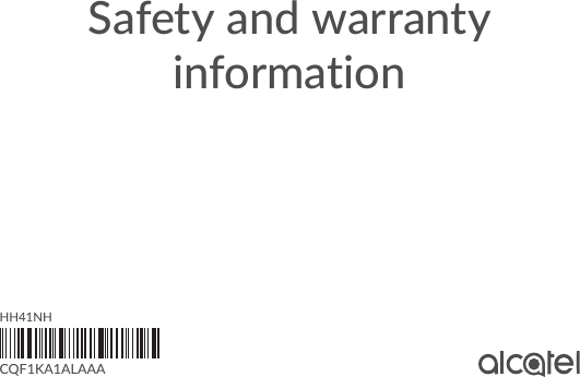 Safety and warranty informationCQF1KA1ALAAAHH41NH