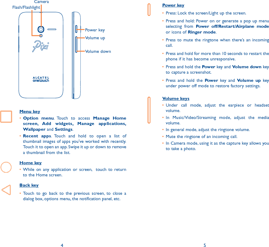 Page 3 of TCL Communication H027 HSUPA/HSDPA/UMTS Quad-band/GSM Quad-band mobile phone User Manual Pixi 3 4 5 4028S USA QG Eng EN 07 150803
