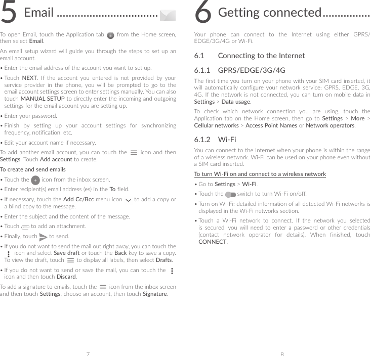 Page 5 of TCL Communication H088 LTE / UMTS / GSM mobile phone User Manual