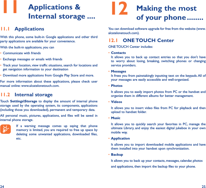 Page 13 of TCT Mobile 370 HSUPA/HSDPA/UMTS triband / GSM quadband mobile phone User Manual 