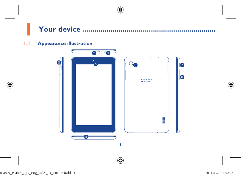 Page 3 of TCT Mobile 451 Tablet PC User Manual IP4809 P310A QG Eng USA 03 140102 indd