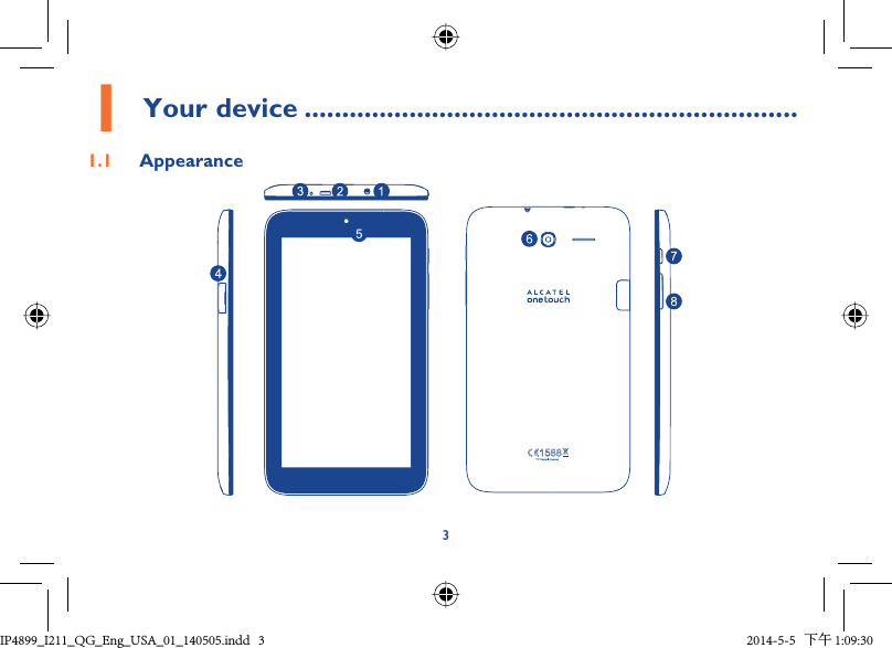 31 Your device ..................................................................1.1  Appearance IP4899_I211_QG_Eng_USA_01_140505.indd   3IP4899_I211_QG_Eng_USA_01_140505.indd   3 2014-5-5   下午 1:09:302014-5-5   下午 1:09:30