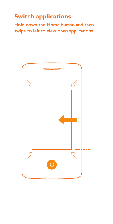 Switch applicationsHold down the Home button and then swipe to left to view open applications.