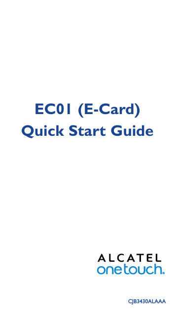 EC01 (E-Card)Quick Start GuideCJB3430ALAAA