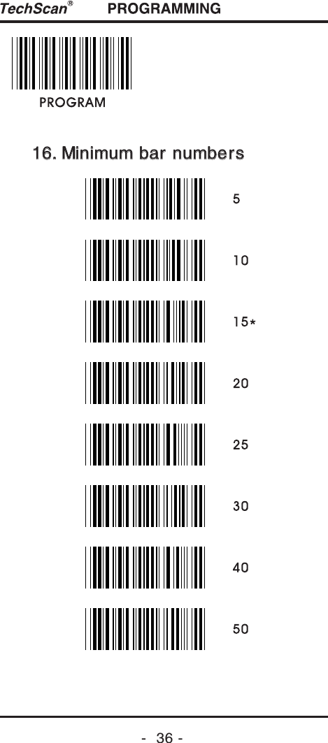 16. Minimum bar numbers16. Minimum bar numbers-  36 -
