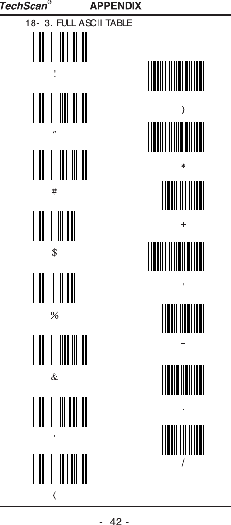 -  42 -18- 3. FULL ASCII TABLE